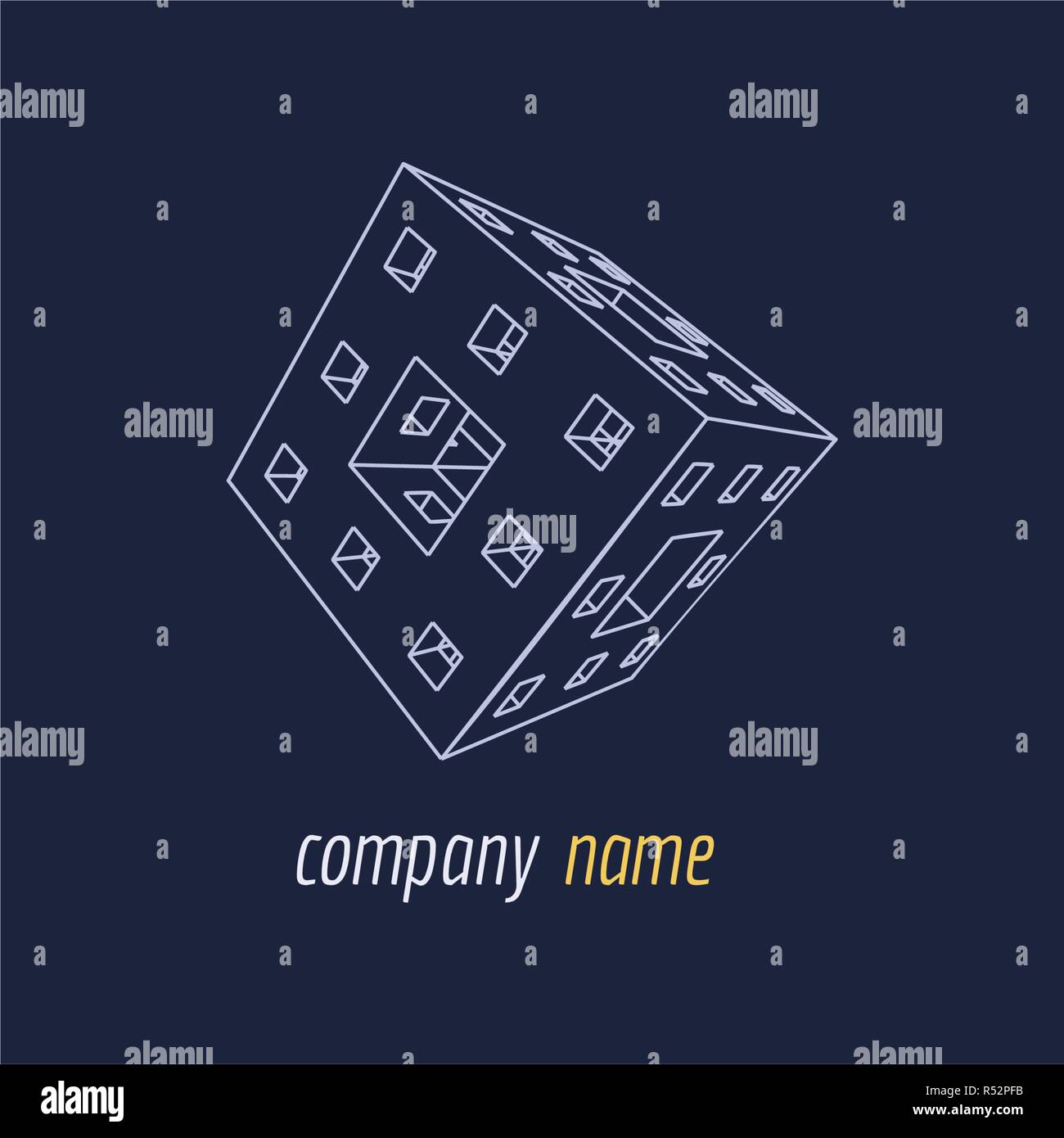 La conception géométrique de l'emblème Illustration de Vecteur