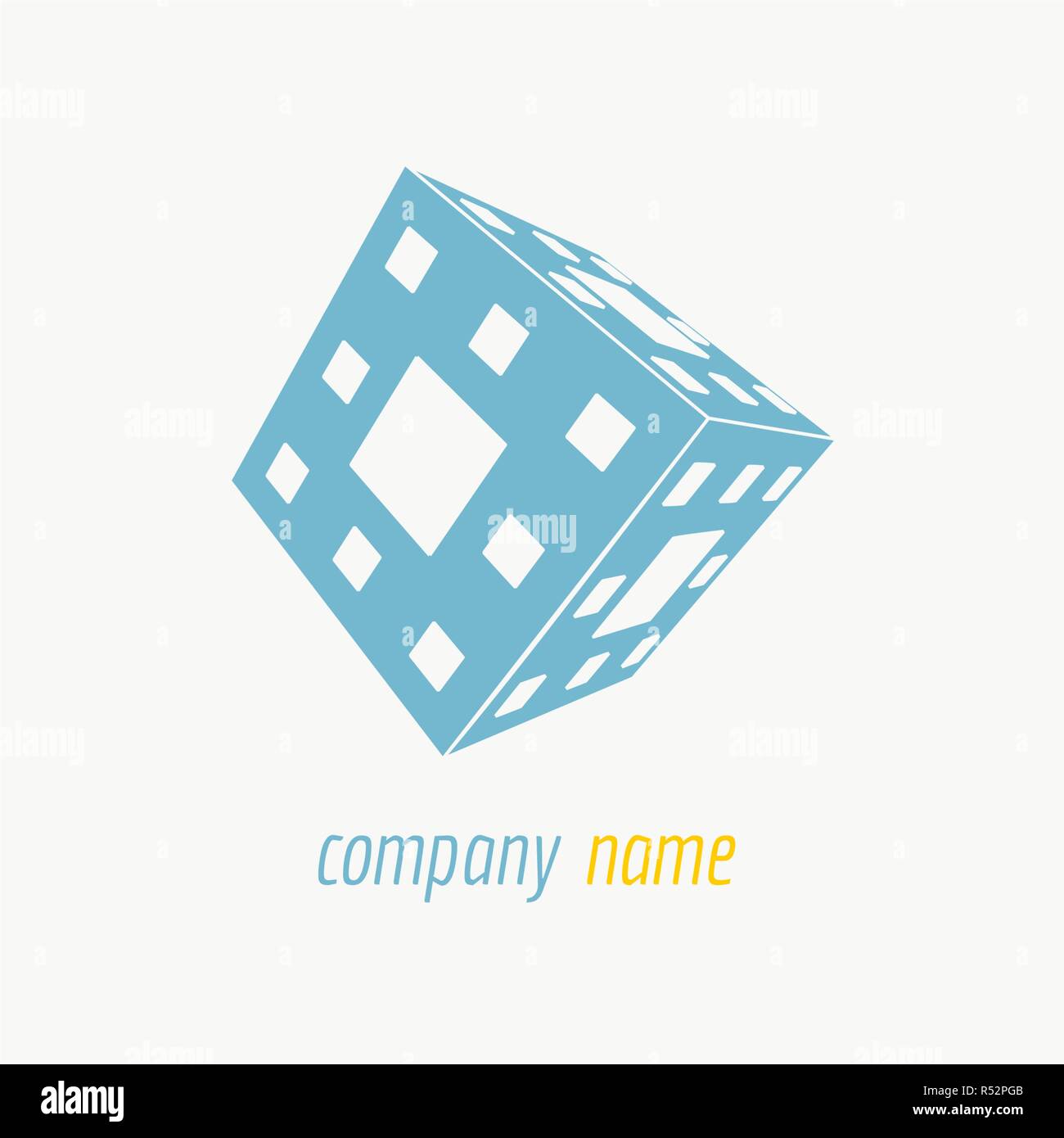 La conception géométrique de l'emblème Illustration de Vecteur