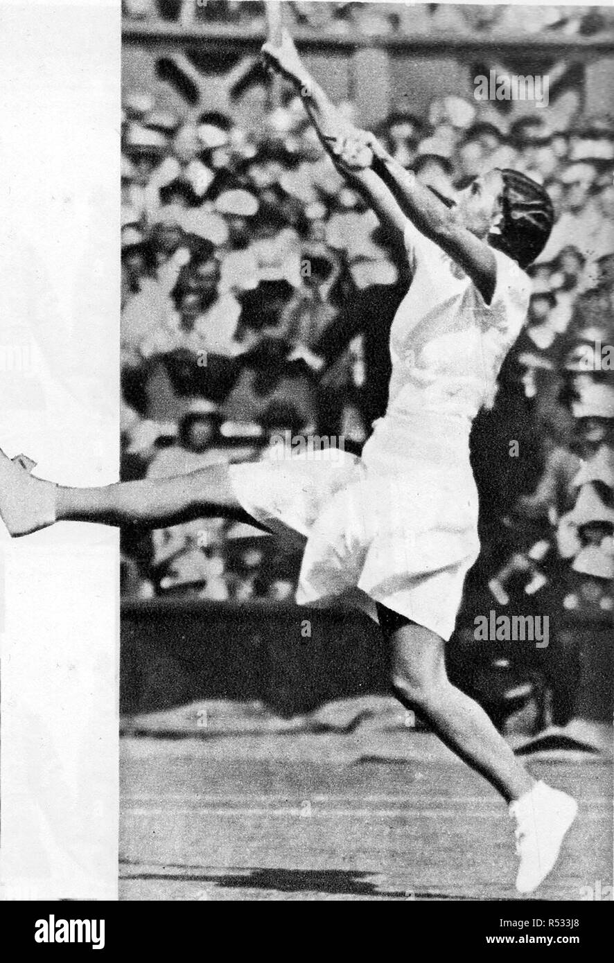 1934, la Grande-Bretagne's women's champion de tennis de Wimbledon Dorothy Round qui a battu American, Helen Jacobs Banque D'Images