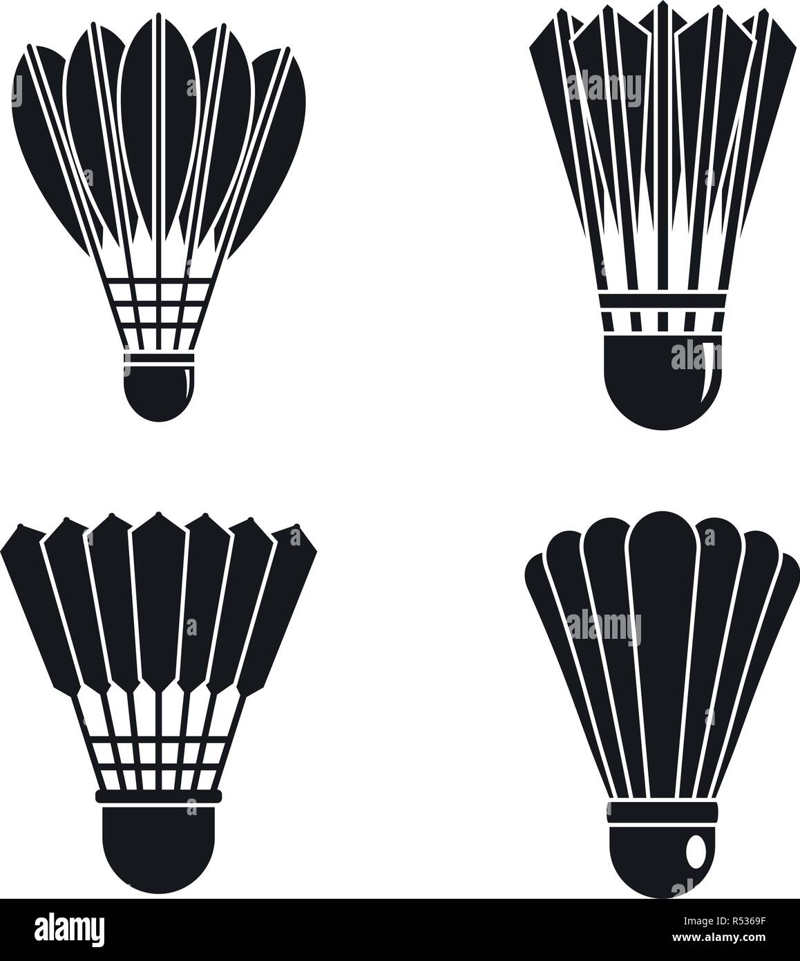 Volant badminton icon set. Simple jeu d'icônes vectorielles badminton volant  pour la conception web sur fond blanc Image Vectorielle Stock - Alamy