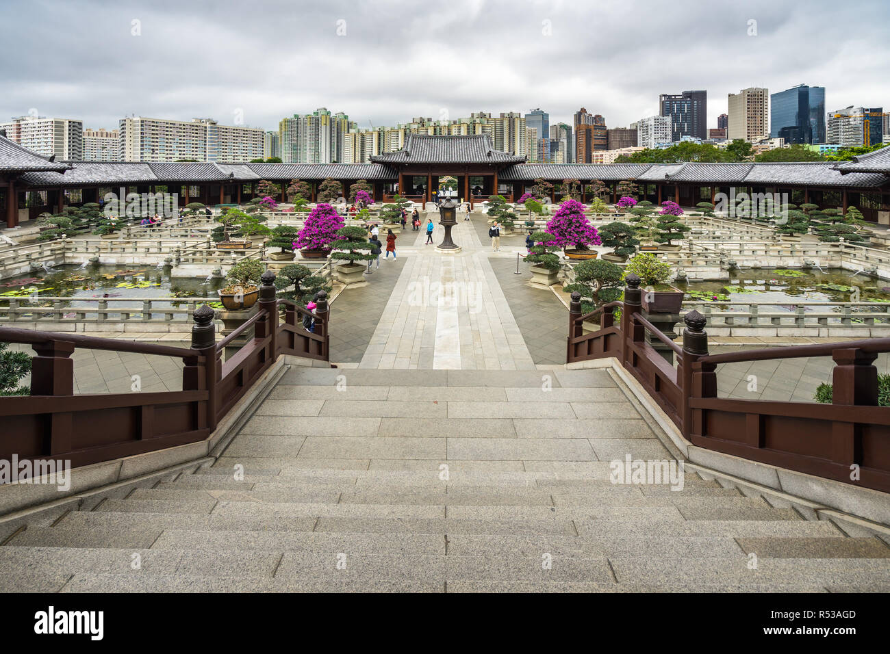 Chi Lin Nunnery est l'un des plus grands sites religieux et une des attractions touristiques populaires. Hong Kong, Diamond Hill, janvier 2018 Banque D'Images