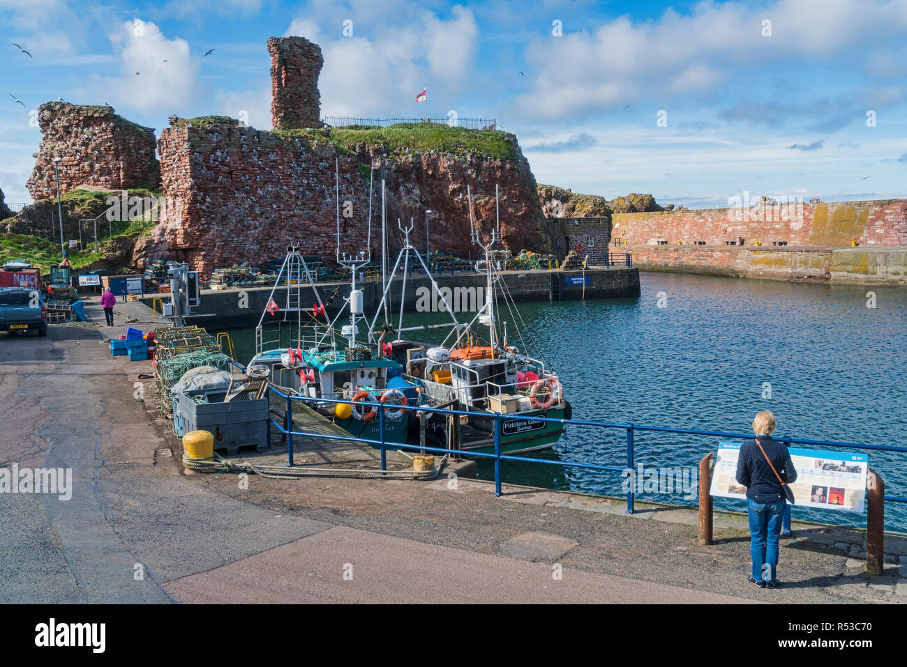 Dunbar port, bateaux, East Lothian, Scotland, UK. Banque D'Images