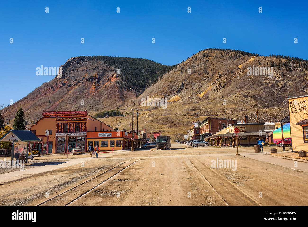 Quartier historique de Silverton à Colorado Banque D'Images