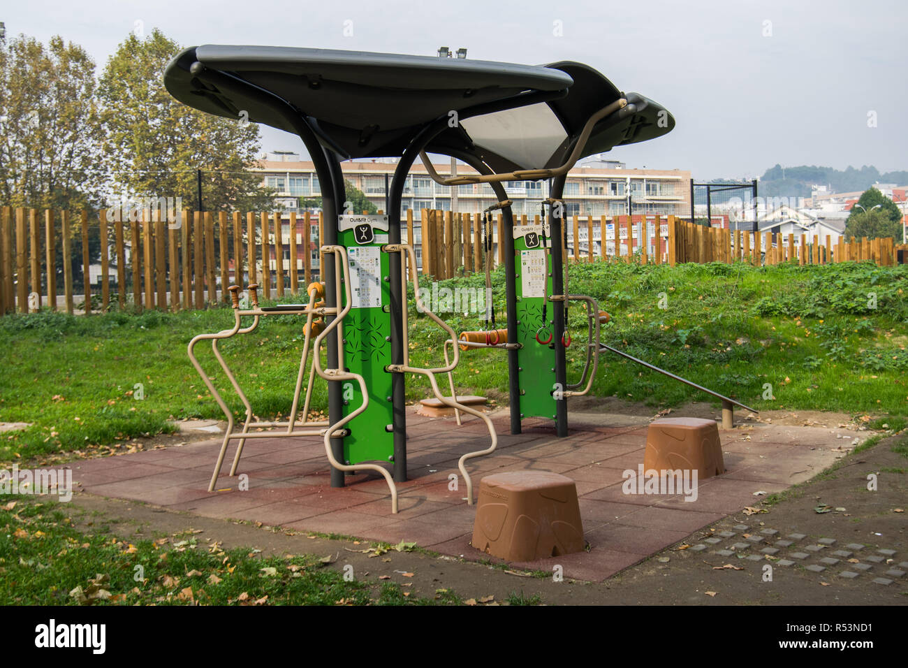 Équipements de sports de plein air à Braga, Parque da rua Banque D'Images