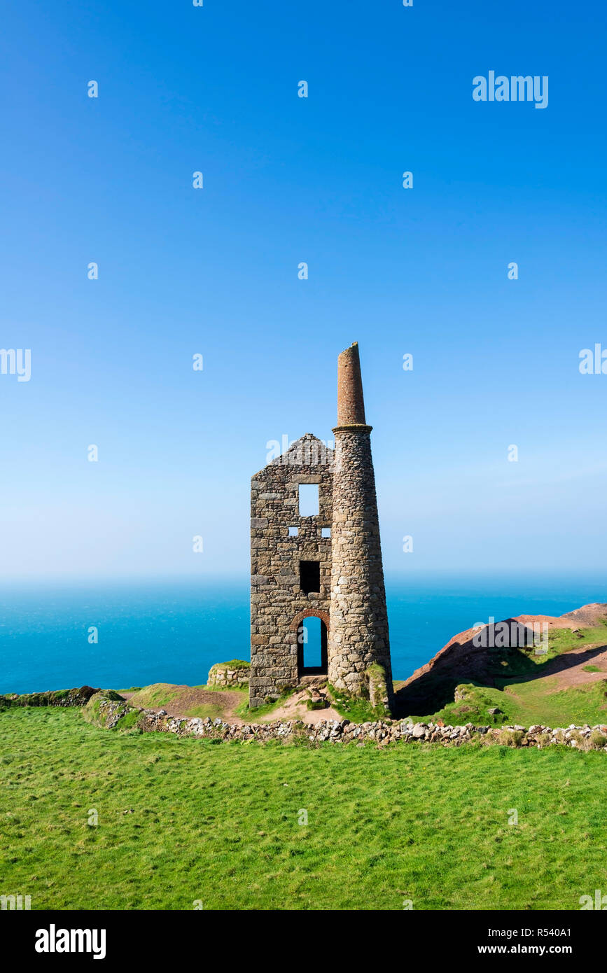 Botallack Mine - la Côte d'étain. Botallack, Cornwall, England, UK. Banque D'Images