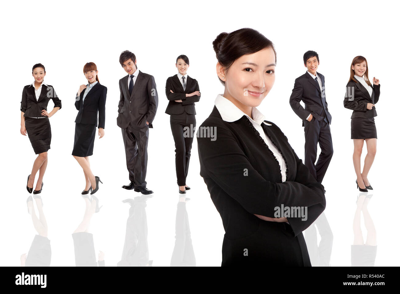 Portrait de professionnels et confident Business team Banque D'Images