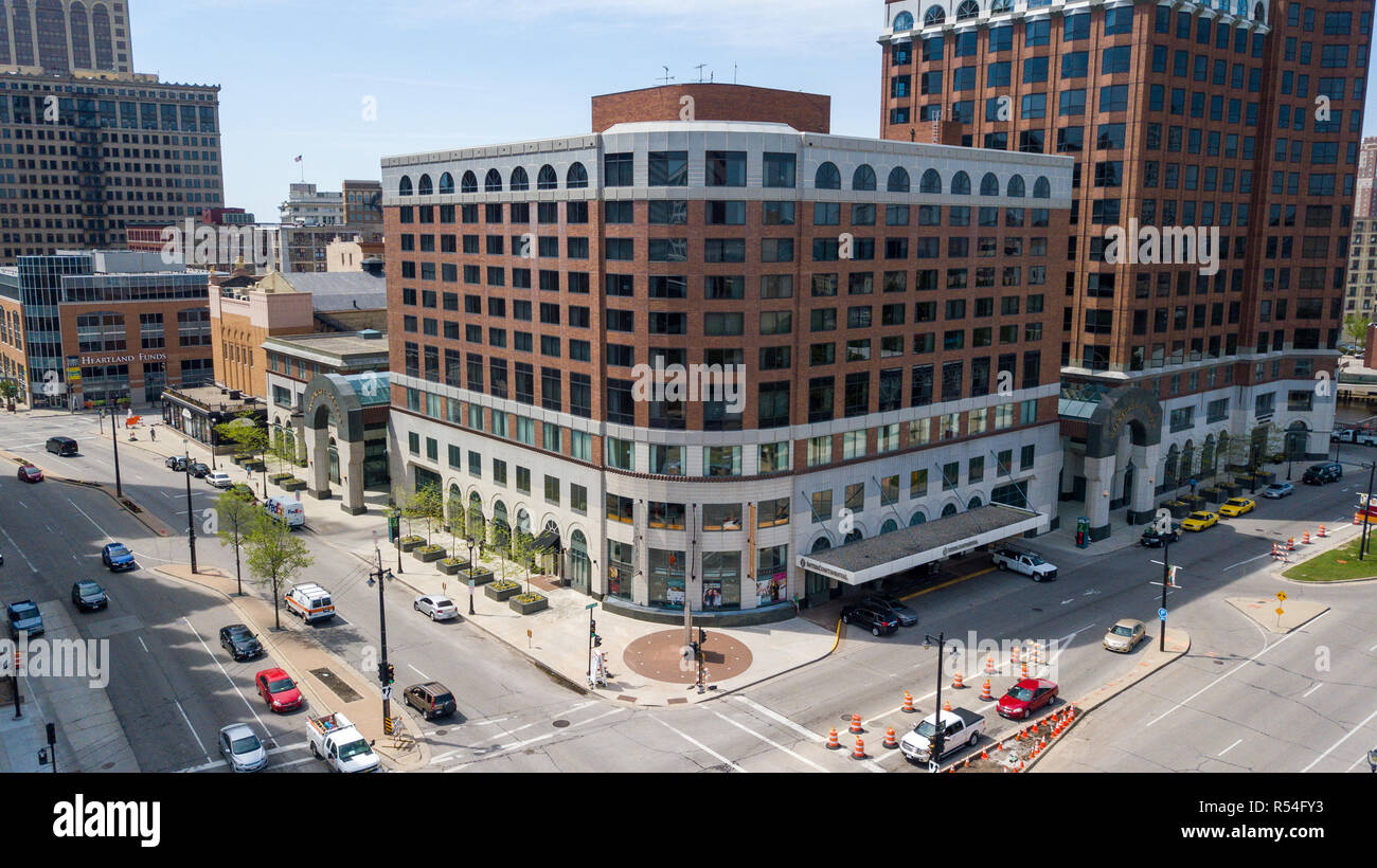 Hôtel Intercontinental, le centre-ville de Milwaukee, WI, USA Banque D'Images