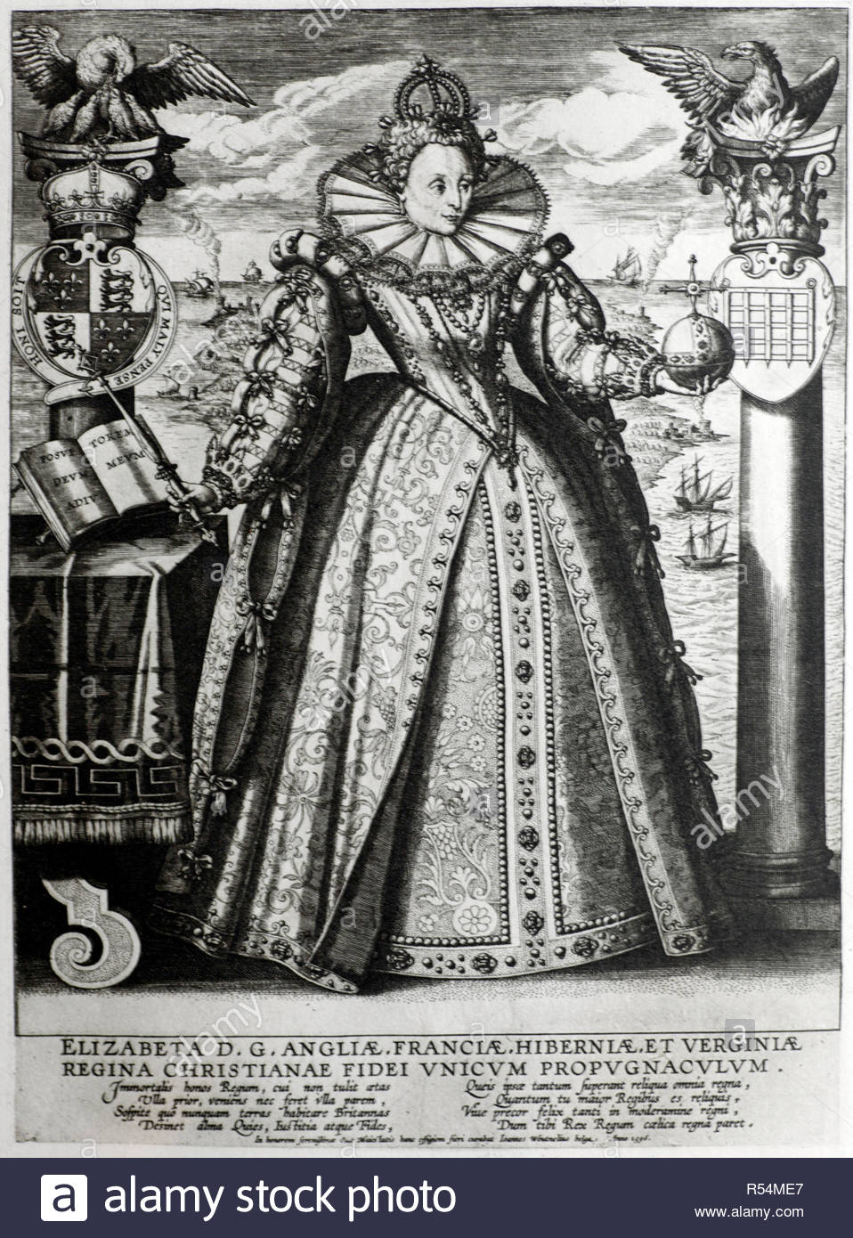 Portrait de la reine Elizabeth I, 1533 - 1603, reine d'Angleterre et l'Irlande, illustration de c1900 Banque D'Images