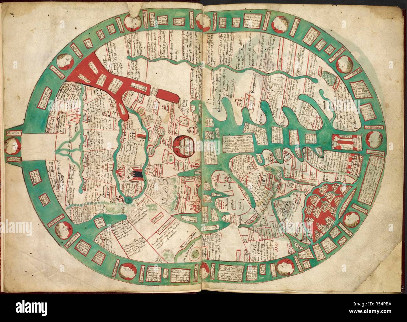 Carte Du Monde De R Higden Carte Du Monde En Forme Ovale Arrondi Les Chefs Places Le Tour Representer Les Douze Vents La Grande Bretagne Est En Bas A Gauche Polychronicon Fin Du Carte Du Monde De R Higden Carte Du Monde En Forme Ovale Arrondi Les Chefs Places Le Tour Representer Les Douze Vents La Grande Bretagne Est En Bas A Gauche Polychronicon Fin Du