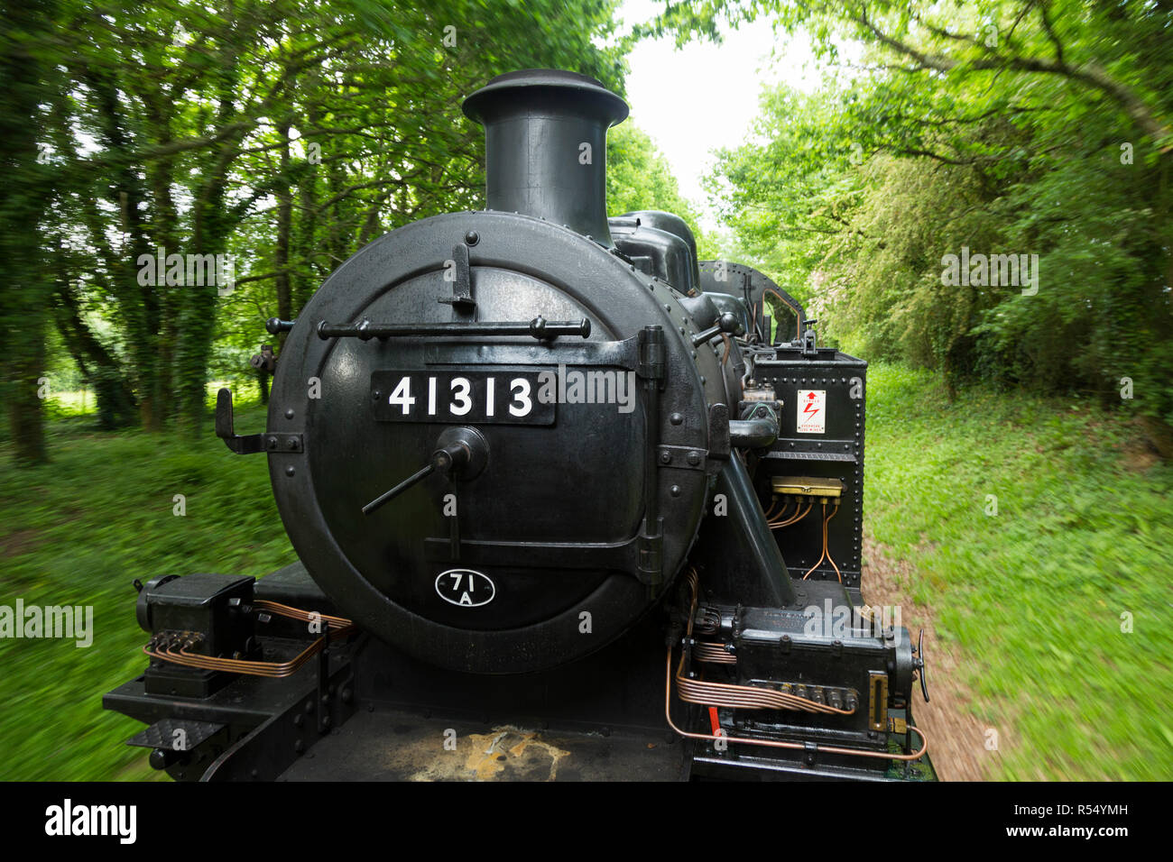 Train à vapeur 41313 Numéro d'exécution sur l'île de Wight ligne de chemin de fer à vapeur. Gare, Haven Street Route principale, Havenstreet, Ryde, UK. (98) Banque D'Images