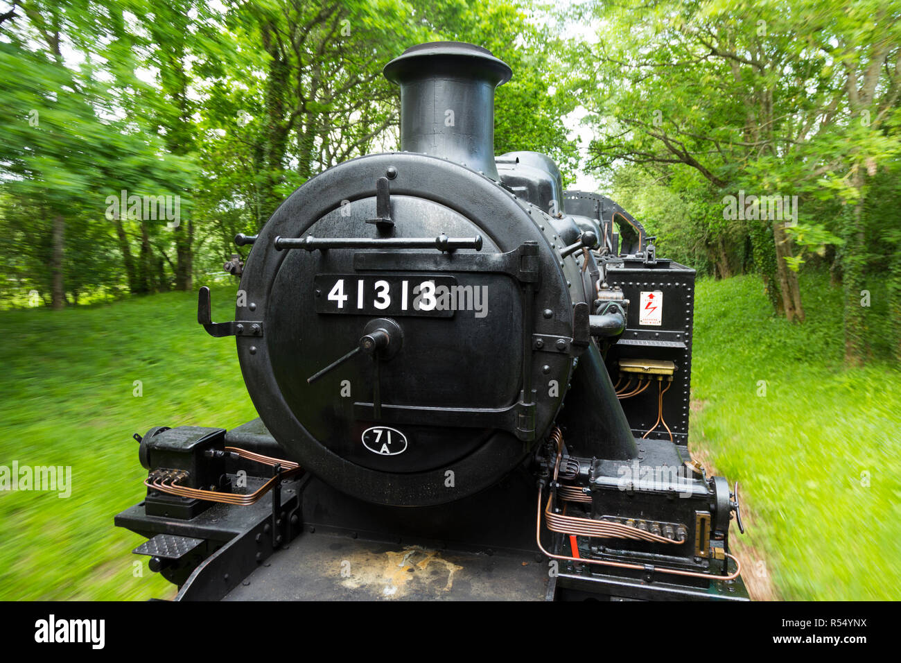 Train à vapeur 41313 Numéro d'exécution sur l'île de Wight ligne de chemin de fer à vapeur. Gare, Haven Street Route principale, Havenstreet, Ryde, UK. (98) Banque D'Images