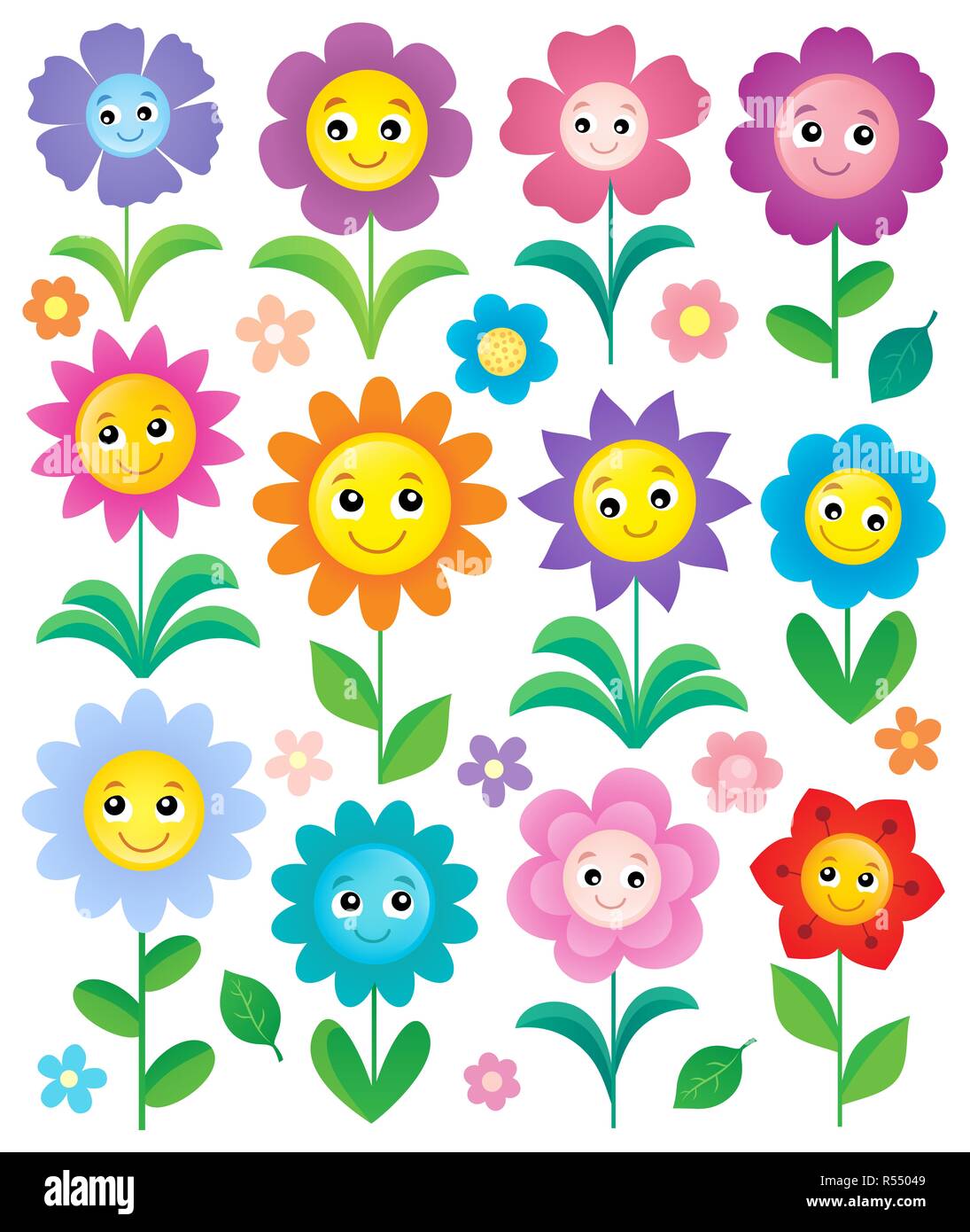 Sujet Happy flowers set 2 Banque D'Images