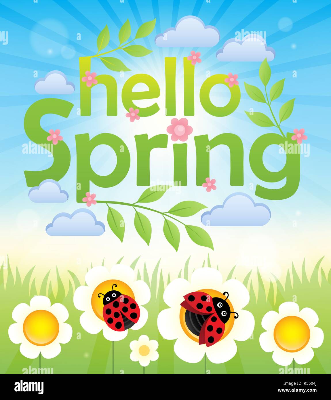 Bonjour printemps image thème 6 Banque D'Images