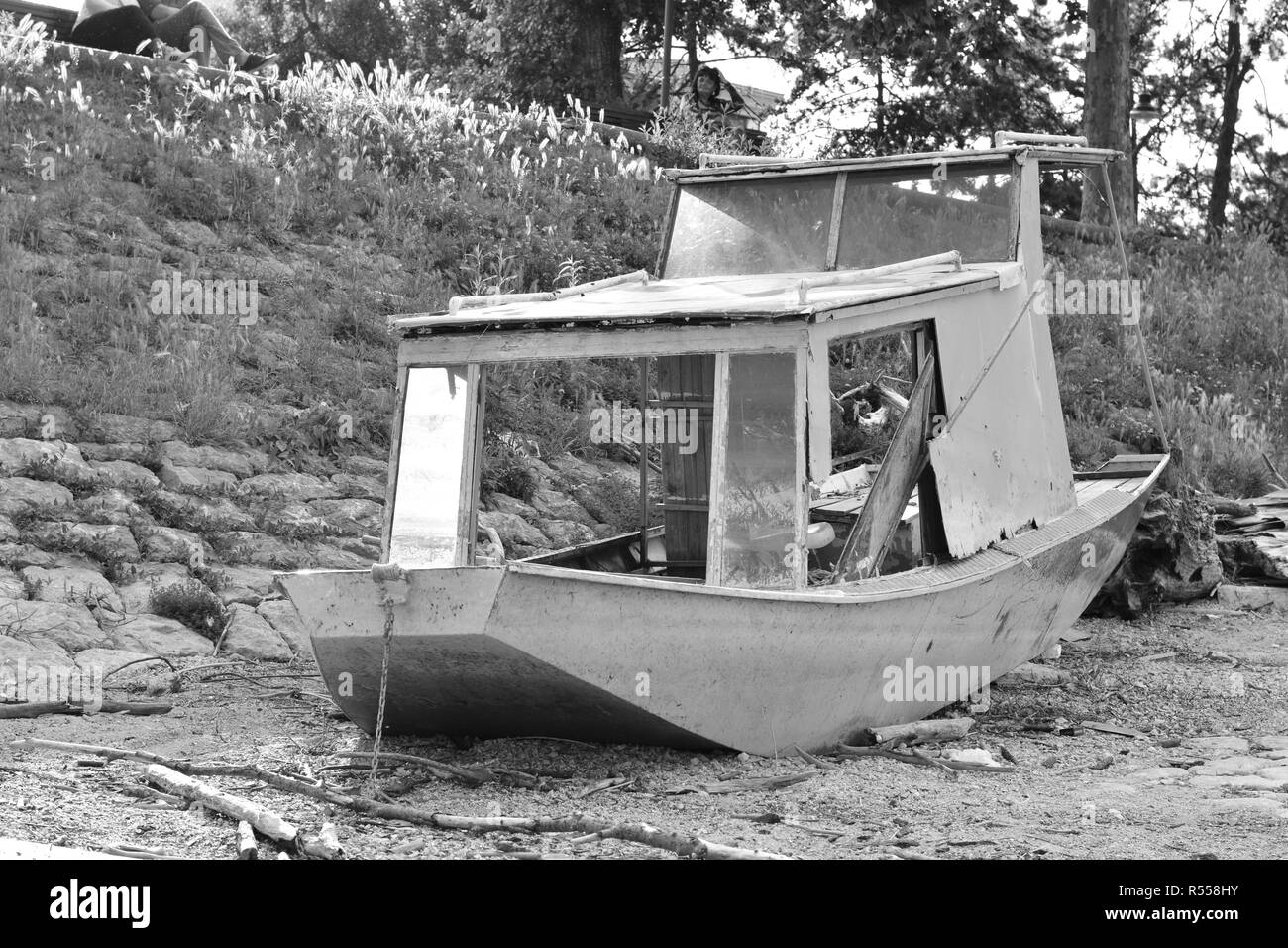 Navire dont une vous-même il esquiva sur le de l' établissement "keju Zemunskom Banque D'Images