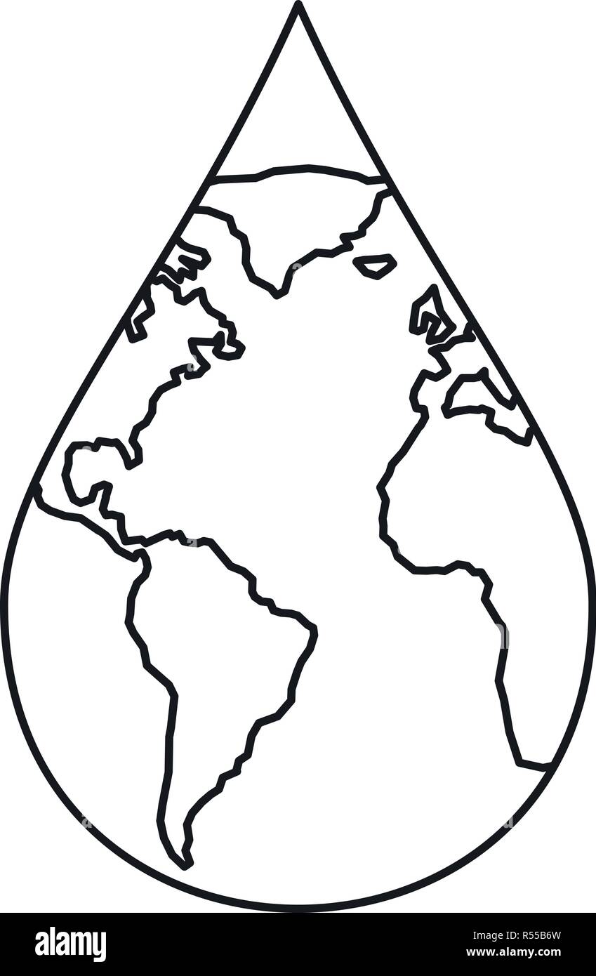 l icone de la terre pour goutte d eau contours illustration earth water drop vecteur conception web isole sur fond blanc image vectorielle stock alamy  coloriage locomotive