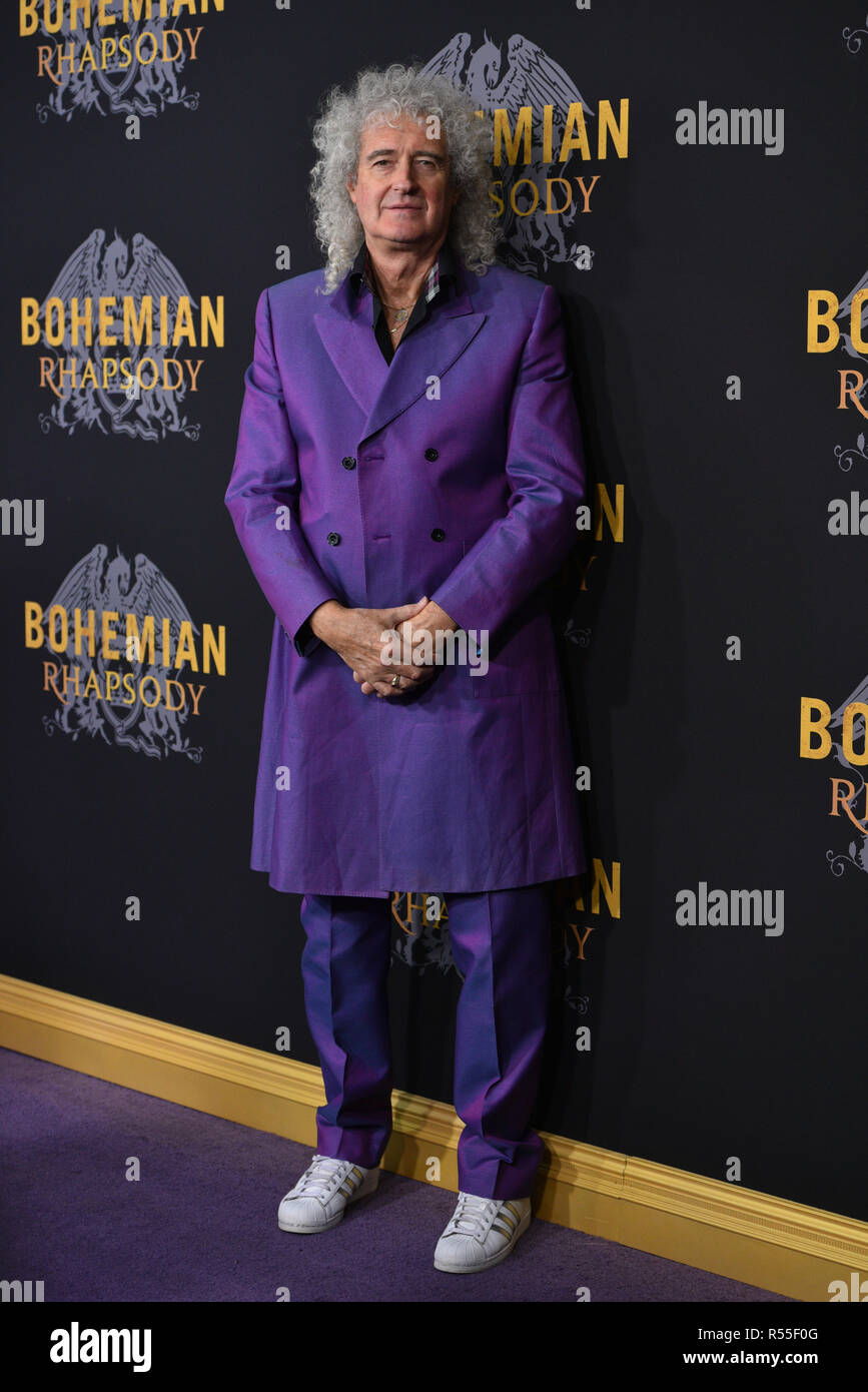 Brian May participe à 'Bohemian Rhapsody' New York première au Théâtre de Paris le 30 octobre 2018 dans la ville de New York. Banque D'Images