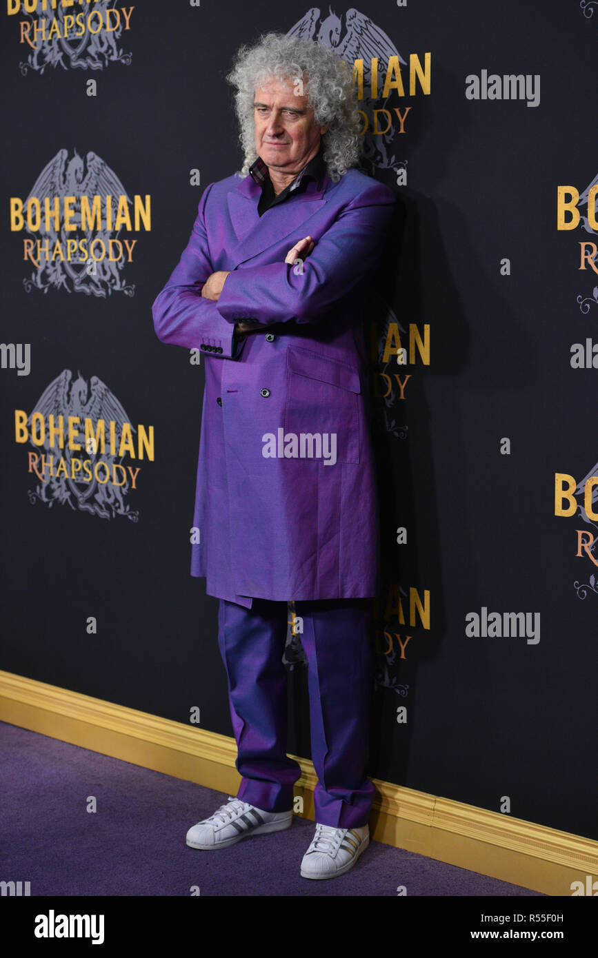 Brian May participe à 'Bohemian Rhapsody' New York première au Théâtre de Paris le 30 octobre 2018 dans la ville de New York. Banque D'Images