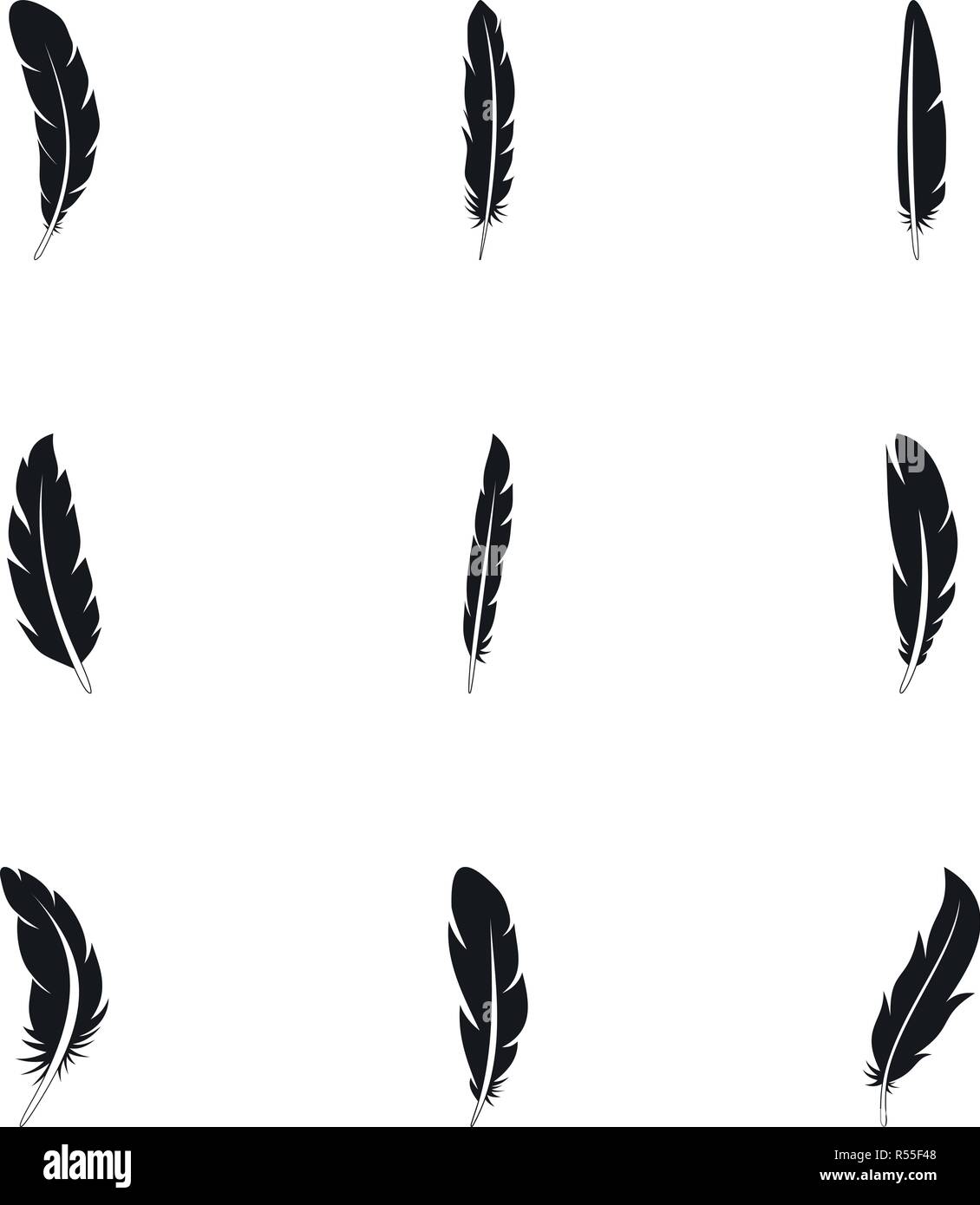 Plumes indigènes icon set. Simple Ensemble de 9 plumes indigènes vector icons pour le web design sur fond blanc Illustration de Vecteur