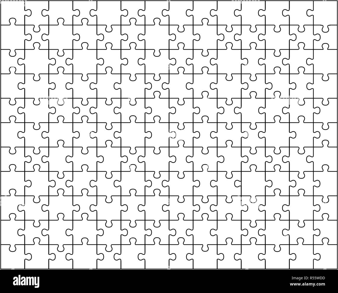 Vector illustration of white puzzle, pièces séparées Banque D'Images