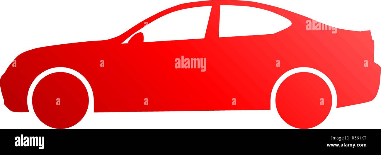 Icône Symbole voiture - rouge dégradé, isolé, 2d illustration Illustration de Vecteur