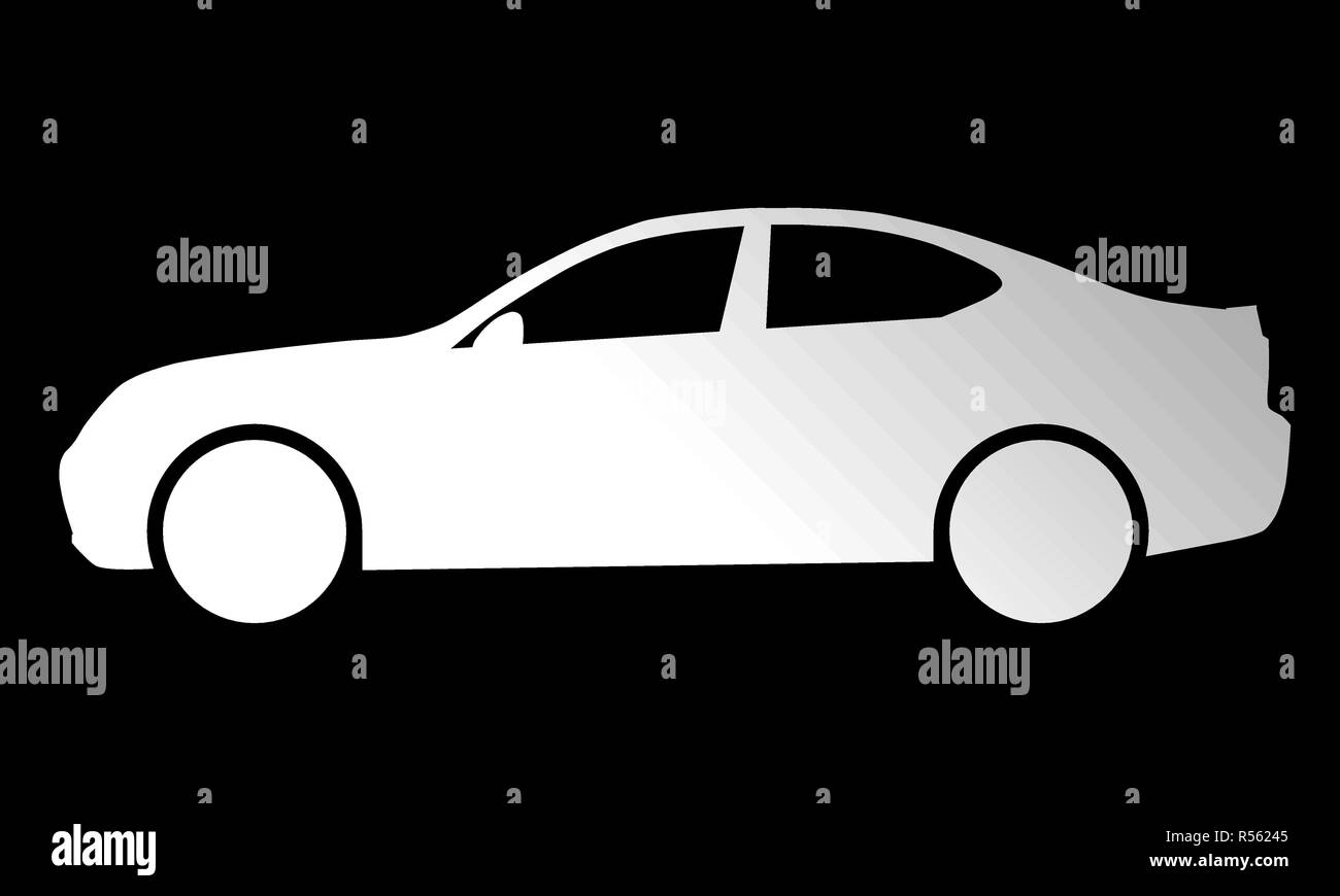 Icône Symbole voiture - gradient blanc, 2d, isolé - vector illustration Illustration de Vecteur