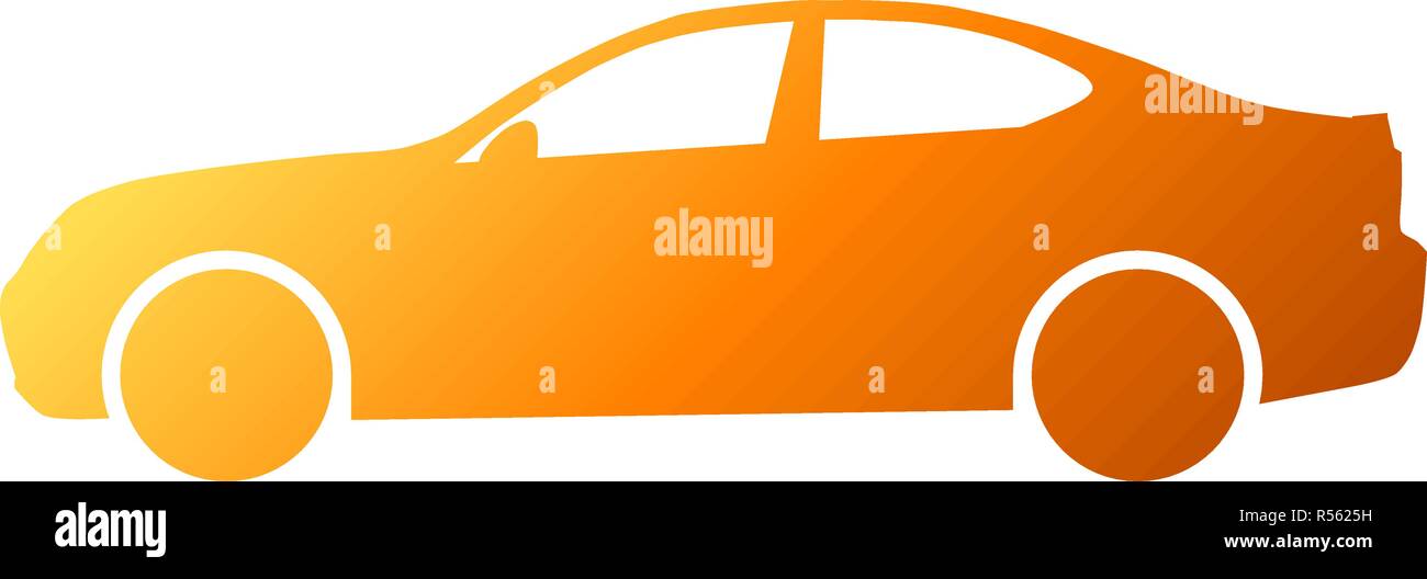 Icône Symbole voiture - dégradé orange, 2d, isolé - vector illustration Illustration de Vecteur