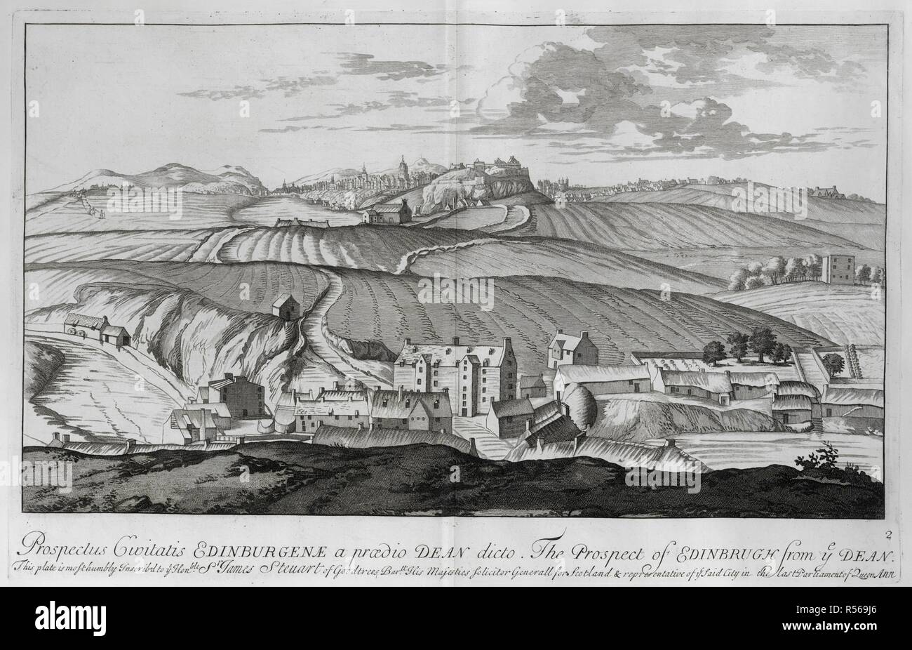 Voir d'Édimbourg. [Theatrum ScotiÃ¦ : contenant les perspectives de ses Majestés châteaux et palais : ensemble avec ceux de la plupart des villes et les collèges ; les ruines de nombreuses anciennes abbayes, églises, monastères et couvents, dans le royaume. Tous gravées sur plaques de cuivre. Avec une description de chaque lieu. [Par J. Slezer.]]. Pour D. Browne : Londres, 1718. Voir d'Édimbourg. . Source : 189.g.9,. Auteur : SLEZER, John. Banque D'Images