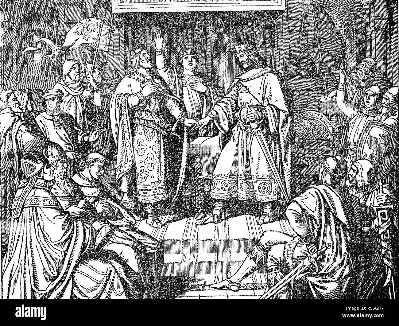 Le traité de Verdun, conclu en août 843, a été le premier des traités qui a divisé l