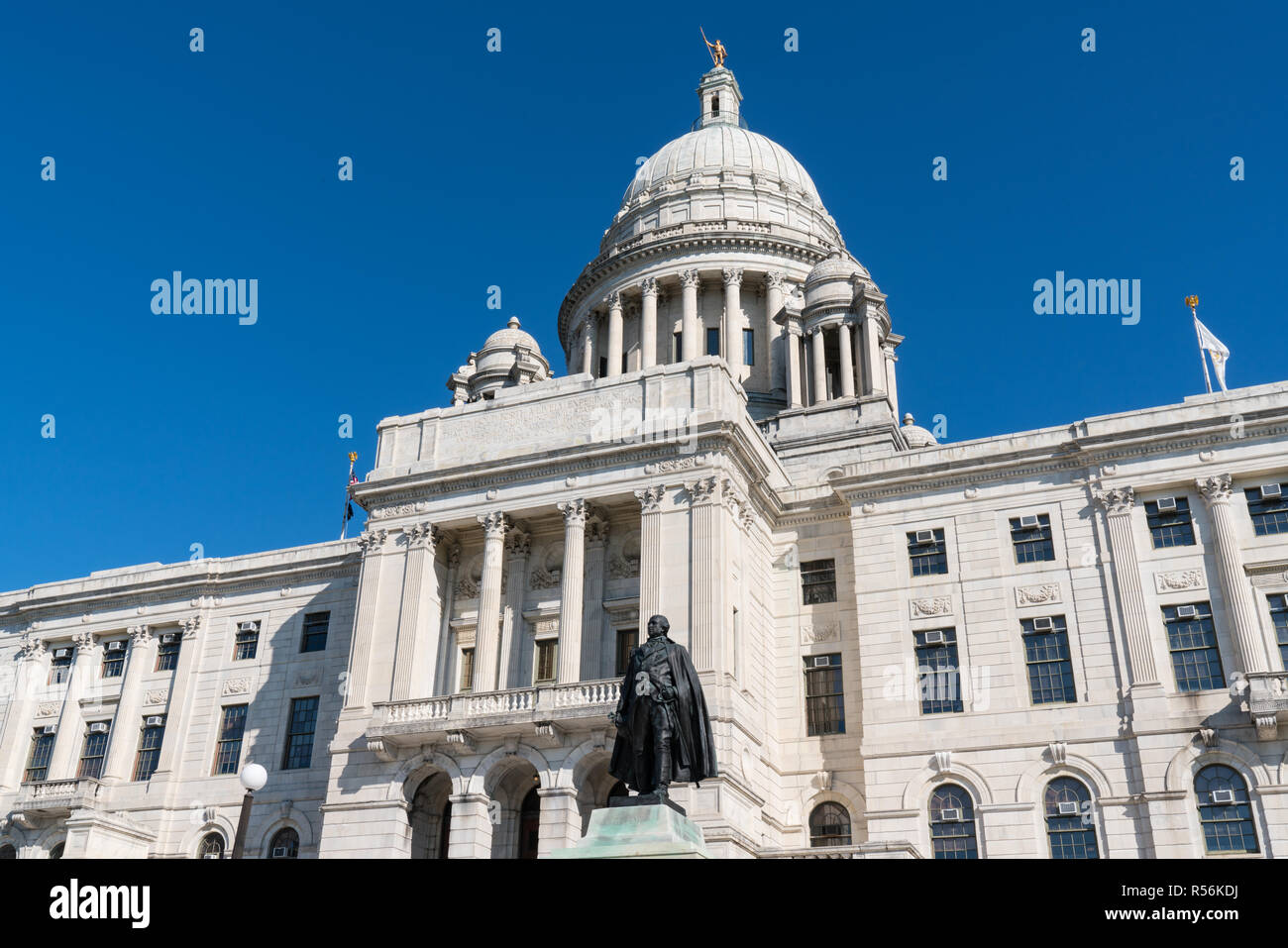 Façade de la Rhode Island State Capitol Building à Providence Banque D'Images