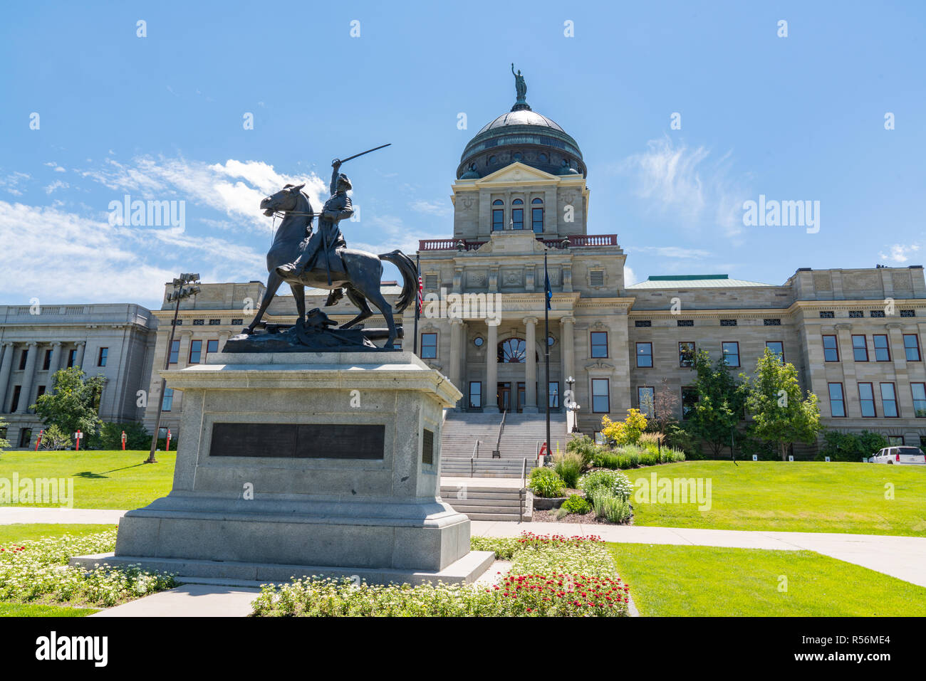 HELENA, MA - le 8 juillet 2018 : Thomas Francis Meagher statue au bâtiment de la capitale de l'État de Montana dans Helena Montana Banque D'Images