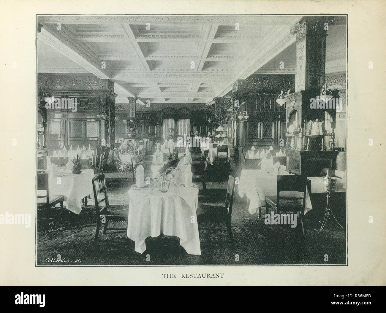 Le restaurant. Souvenir de Savoy Hotel ... Londres. [Signature, W. C. K. W.]. Et noir Whiteâ€ Publishing Co. : Londres, [1893]. Source : 10349.f.19, page 13. Langue : Anglais. Banque D'Images