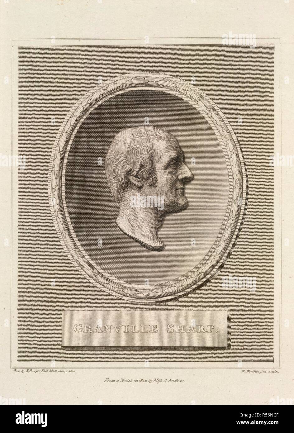 Granville Sharp (1735-1813). Français abolitionniste. Portrait. Fait campagne pour l'abolition de la traite des esclaves. Poèmes sur l'abolition de la traite des esclaves ; écrit des poèmes sur l'abolition de la traite des esclaves ; écrit par James Montgomery, James Grahame et E. Bérenger. Orné de gravures de photos peint par R. Smirke. R. Bowyer : Londres, 1809. Source : 83.k.10,. Langue : Anglais. Auteur : Montgomery. Grahame. Bérenger. Worthington, W. Banque D'Images