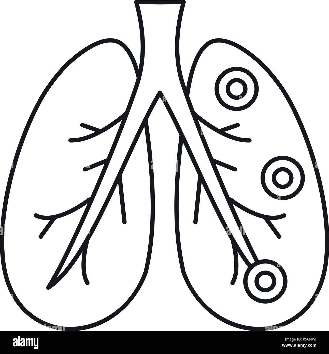 La bronchite poumons icône. Contours illustration de la bronchite poumons icône vecteur pour la conception web isolé sur fond blanc Illustration de Vecteur
