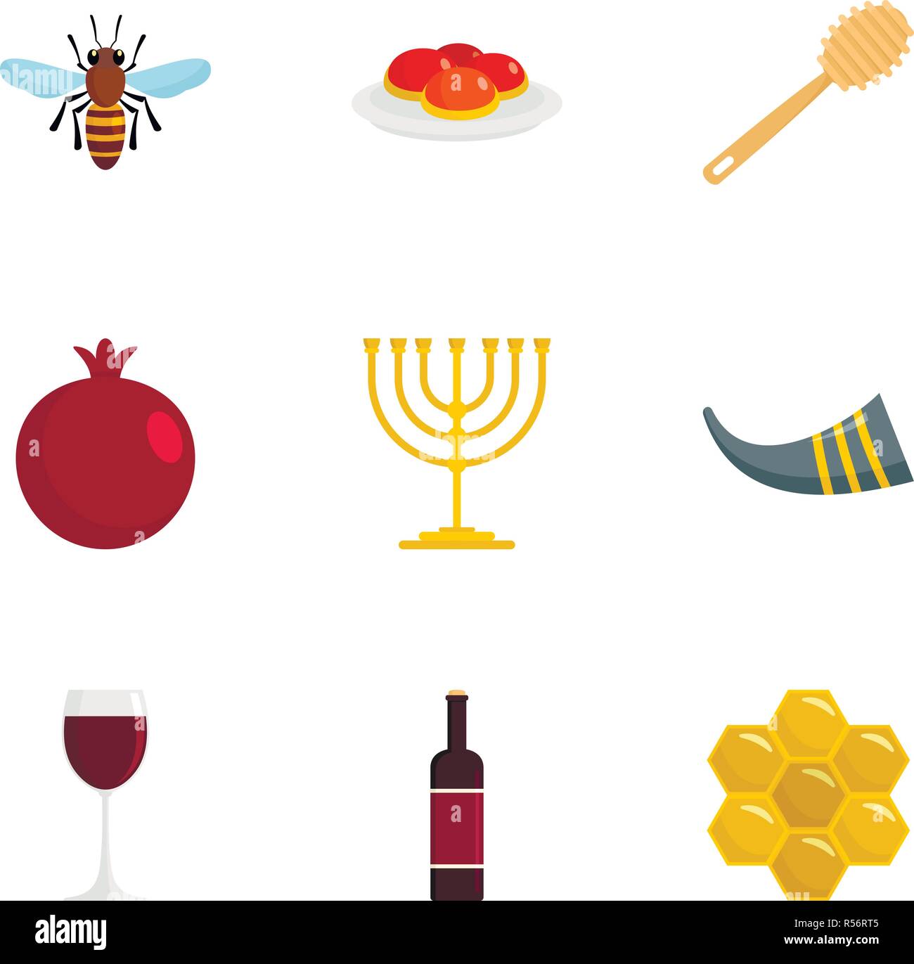 Maison de vacances juives icon set. Ensemble de 9 plats juive de vector icons pour web design Illustration de Vecteur
