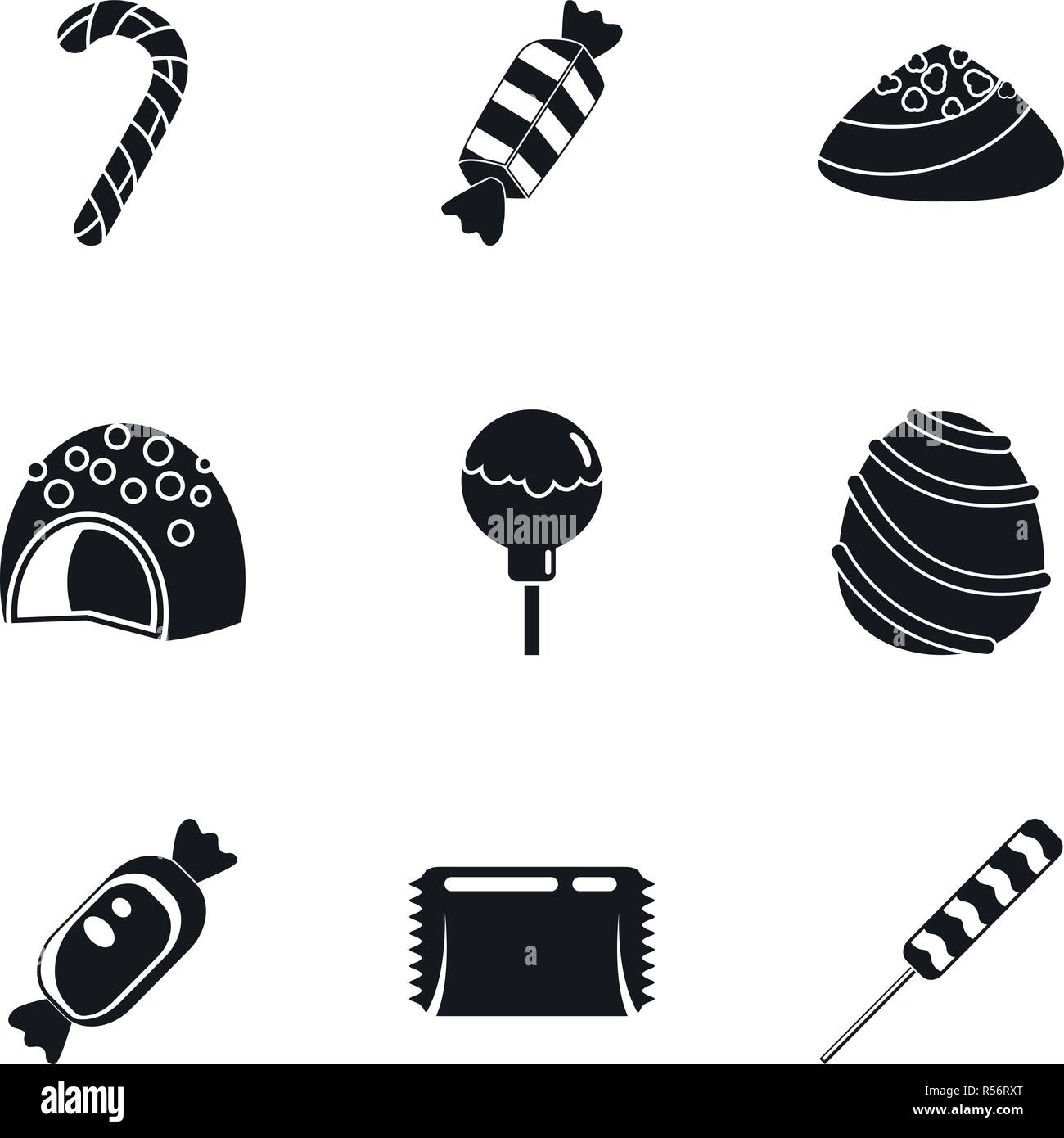 Bonbon sucré icon set. Simple Ensemble de 9 bonbon sucré icônes  vectorielles pour le web design sur fond blanc Image Vectorielle Stock -  Alamy