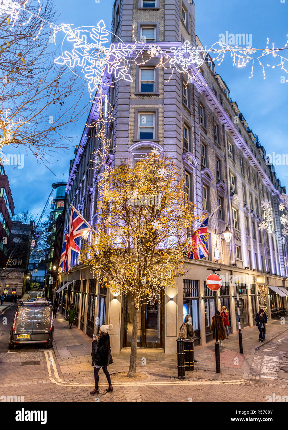 Décorations de Noël dans le Seven Dials London UK Banque D'Images