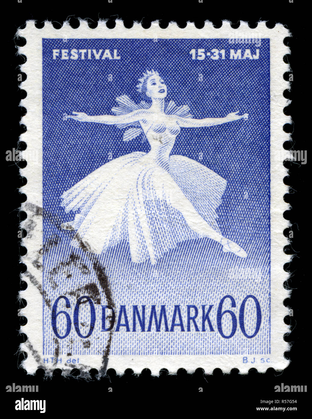 Timbre-poste du Danemark dans le Danish Ballet et de la musique de série émise en 1962 Banque D'Images