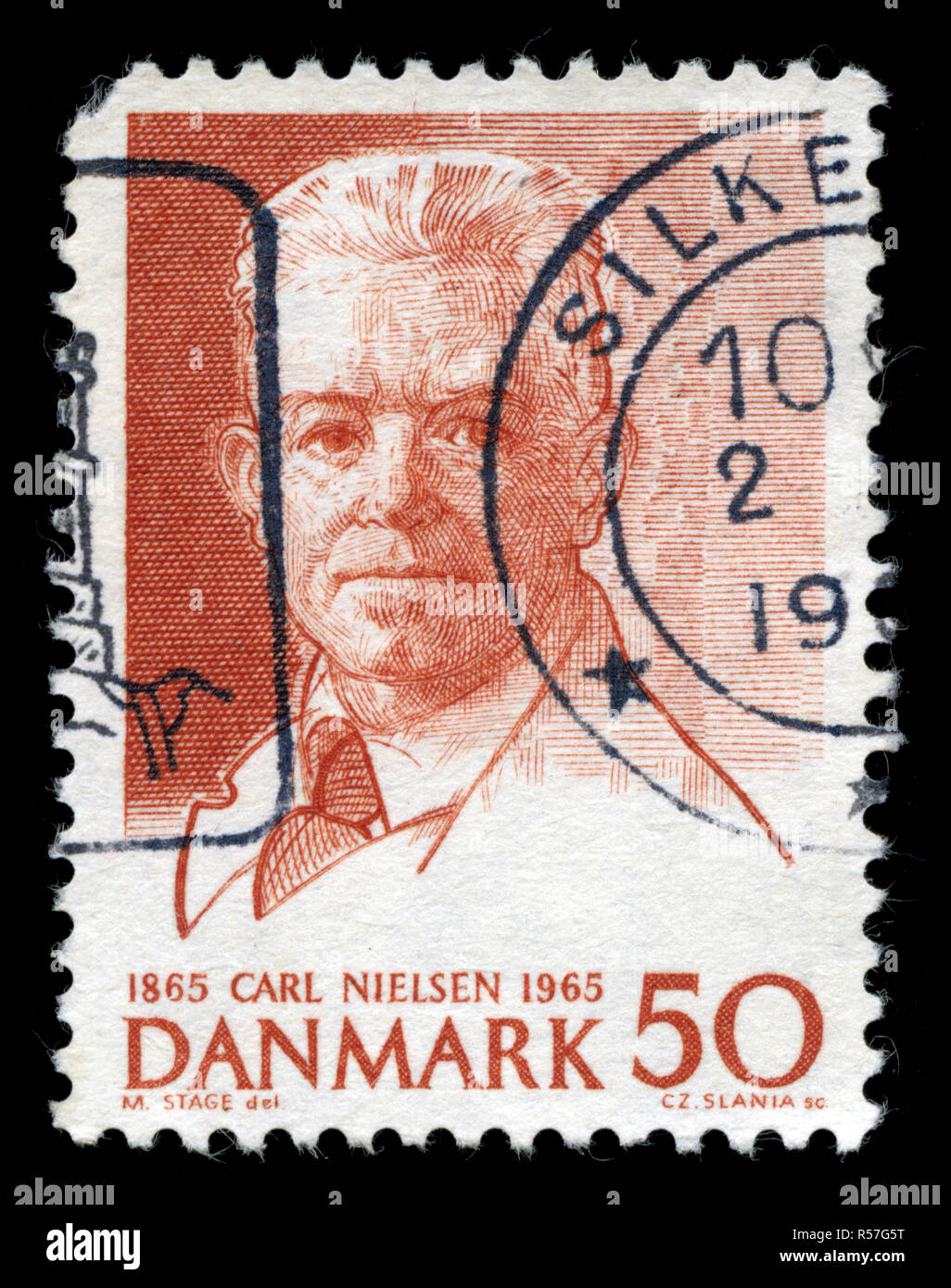 Timbre-poste du Danemark dans le Carl Nielsen série émise en 1965 Banque D'Images