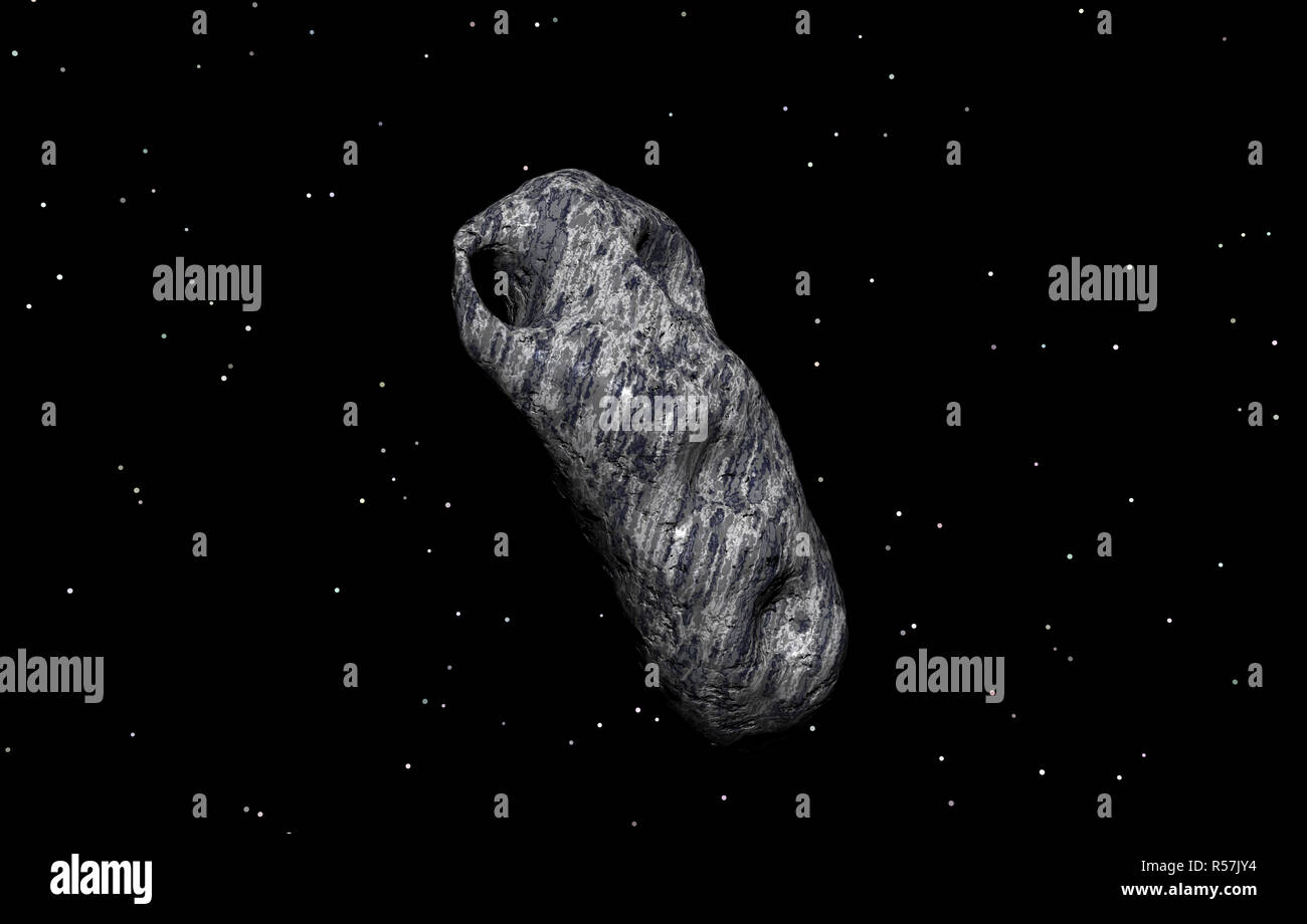 Les mouches d'astéroïdes dans l'espace Banque D'Images