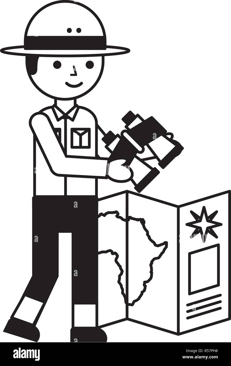 Concept de safari de caractères Illustration de Vecteur