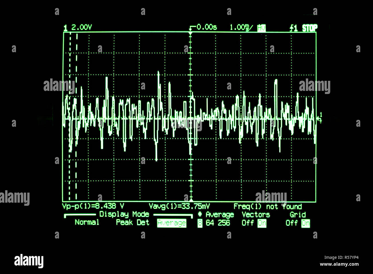 Trois à cinq axes de roulement magnétique code de contrôle (courbes sur l'écran d'un ordinateur), c.-à-d'onde Banque D'Images