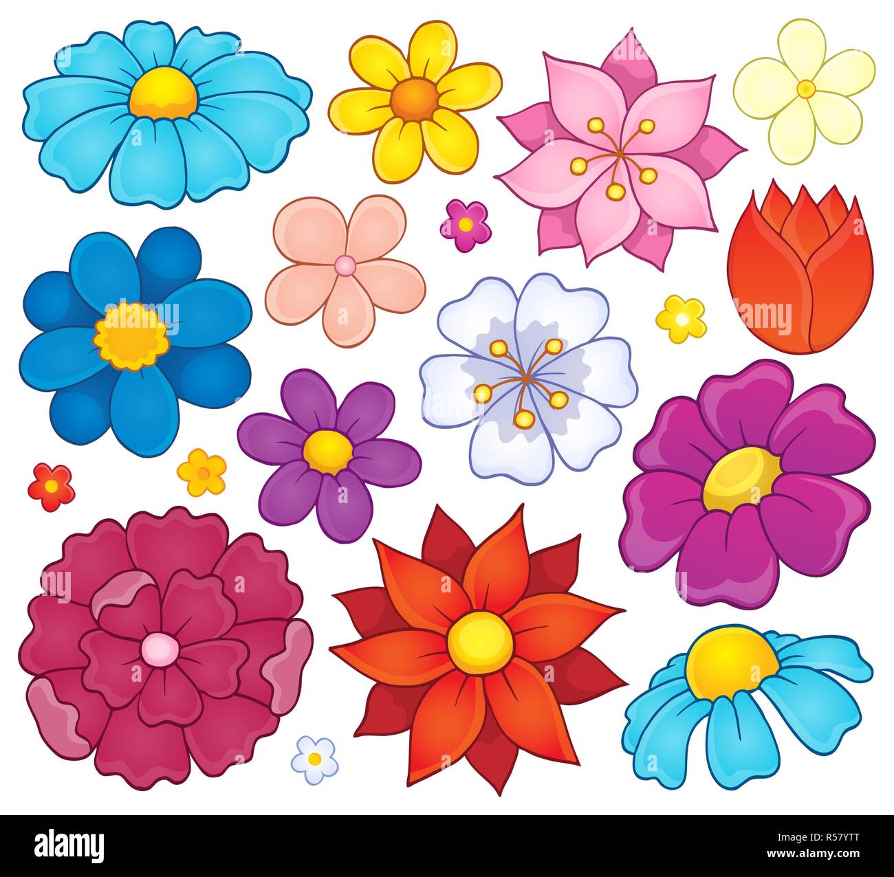 Les fleurs stylisées thème 1 Banque D'Images