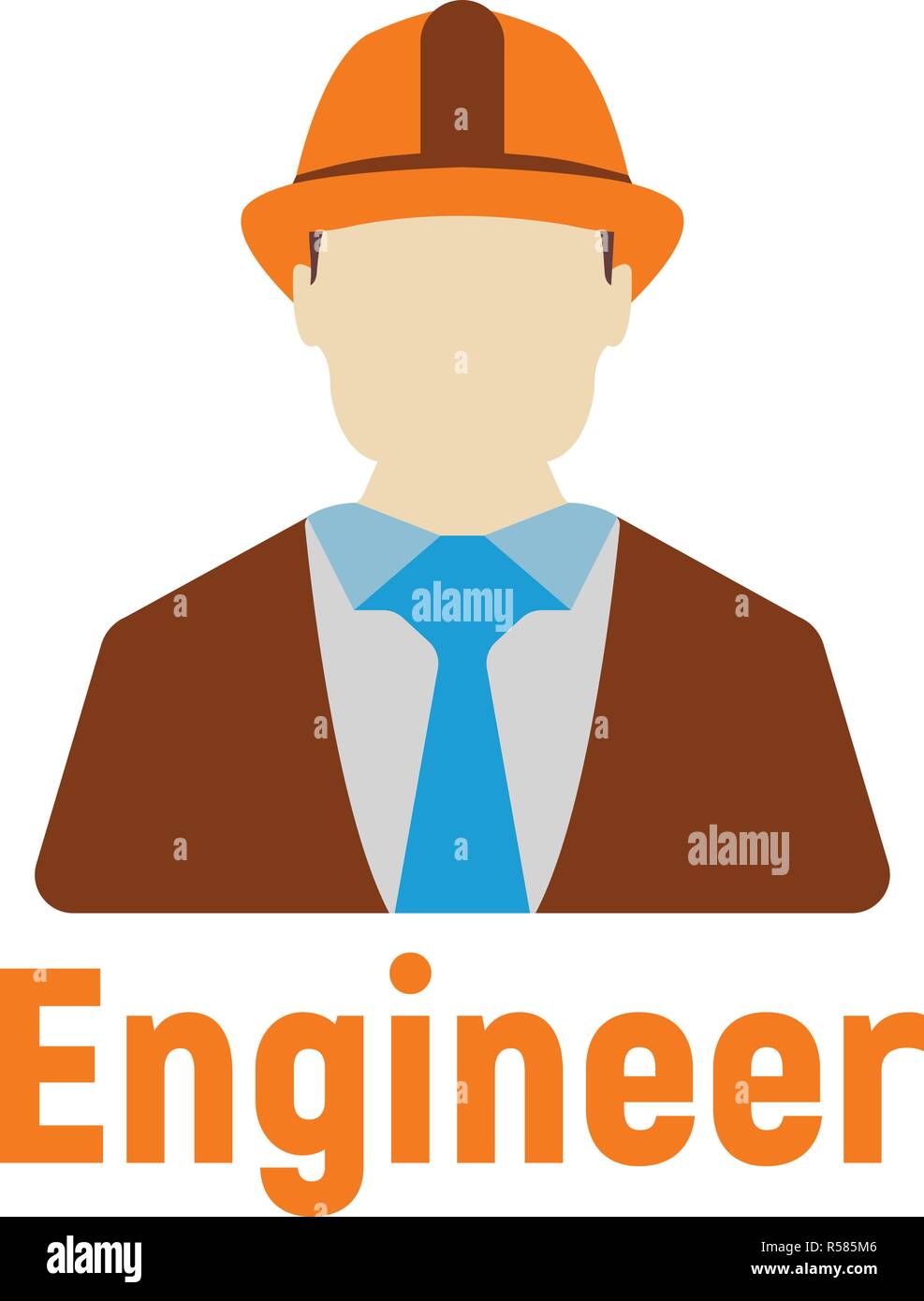 Le logo et l'icône de l'ingénieur. Étiquette énergie pour le Web sur fond blanc. Télévision Vector Illustration. Illustration de Vecteur