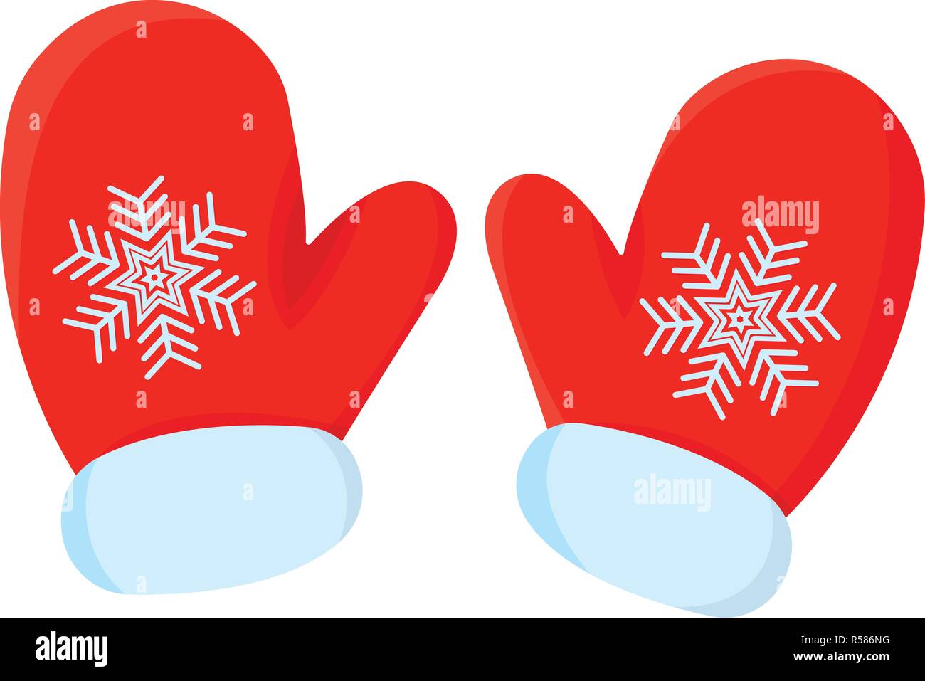 Noël gant icône isolé. Style de dessin animé. Vector Illustration pour le jour de Noël. Illustration de Vecteur