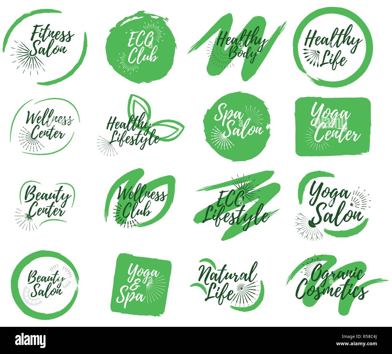 Ensemble d'Eco, club de yoga, un centre de spa et beauté Sport label. 16 badges d'un mode de vie sain. L'icône illustration vectorielle avec la solarisation. Illustration de Vecteur Ensemble d'Eco, club de yoga, un centre de spa et beauté Sport label. 16 badges d'un mode de vie sain. L'icône illustration vectorielle avec la solarisation. Illustration de Vecteur