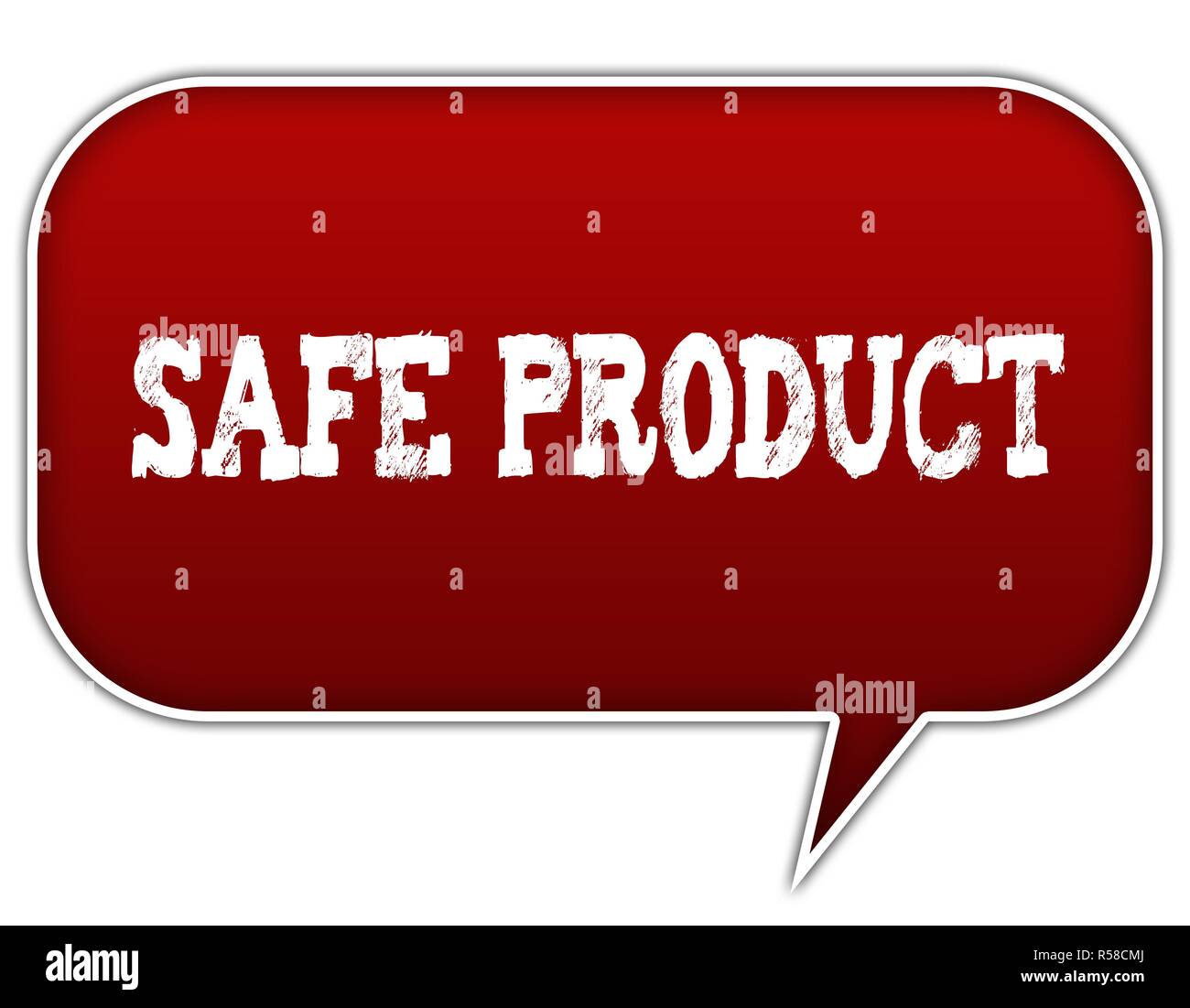 Produit sûr sur red bulle ballon. Banque D'Images