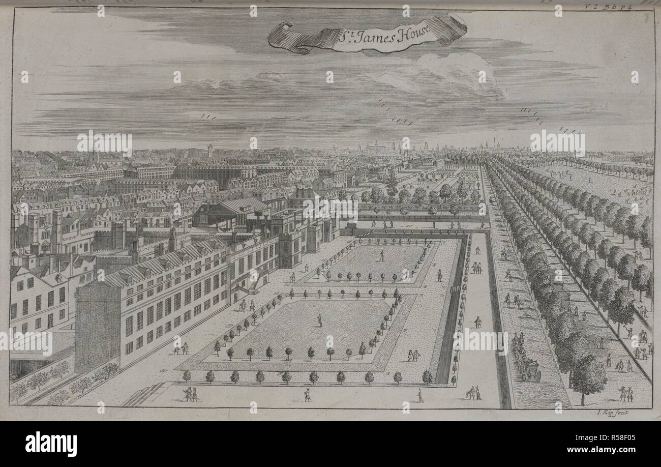 Maison de St James. [Un Atlas de Londres, contenant un plan général et trente-six cartes des quartiers, des paroisses et des libertés civiles, avec vingt-cinq points de vue des principales institutions et des bâtiments. Basé sur un sondage antérieur par William Leybourn et Richard Blome]. Londres : A. Churchill, J. Knapton, etc., 1720. Source : 1791.d.5 vol.4.4 en face de la page 4. Banque D'Images