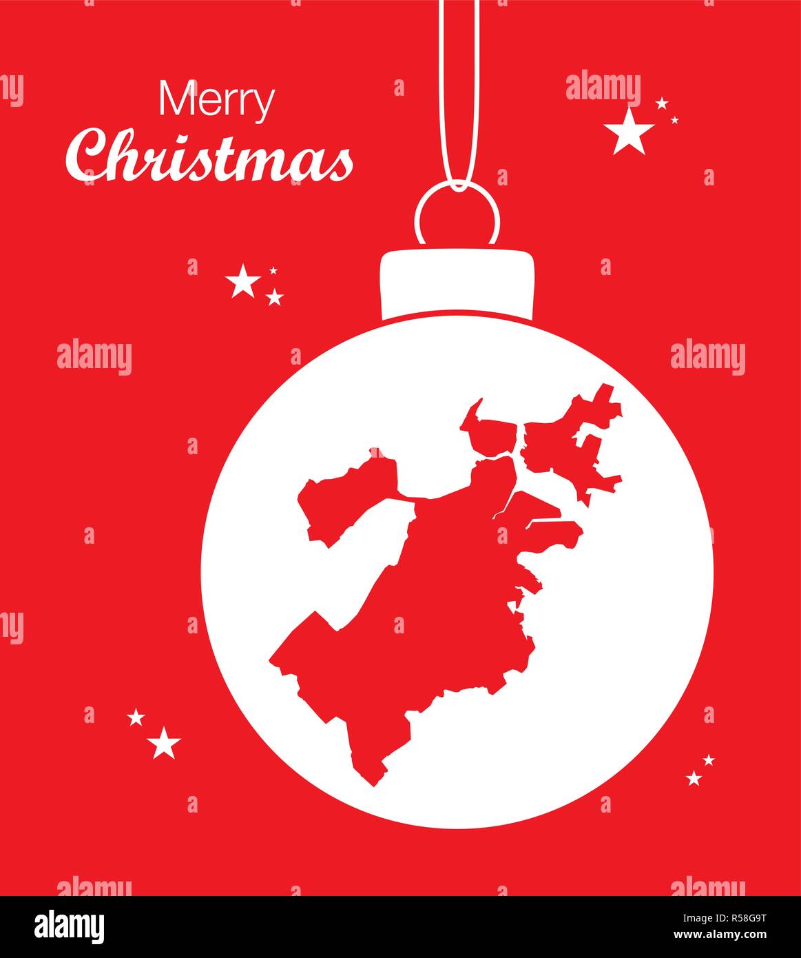 Joyeux Noël thème d'illustration avec la carte de Boston Massachusetts Illustration de Vecteur