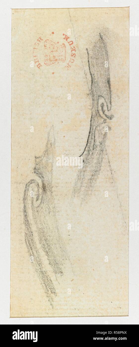 Un croquis. Les dessins, à l'encre, d'illustration du capitaine Cook, premier voyage, 1768 -1770, principalement relatifs à Otaheite et la Nouvelle-Zélande, par A. Buchan, John F. Miller, et d'autres. 1768-1770. Source : ajouter. 15508, no43v. Banque D'Images