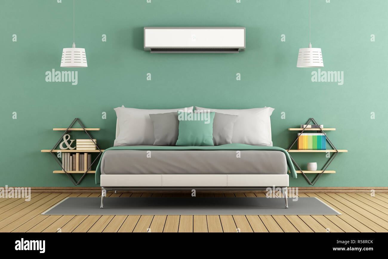 Chambre à coucher moderne vert Banque D'Images